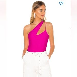 Superdown Olivia Strappy Bodysuit In Bright Magenta SMALL